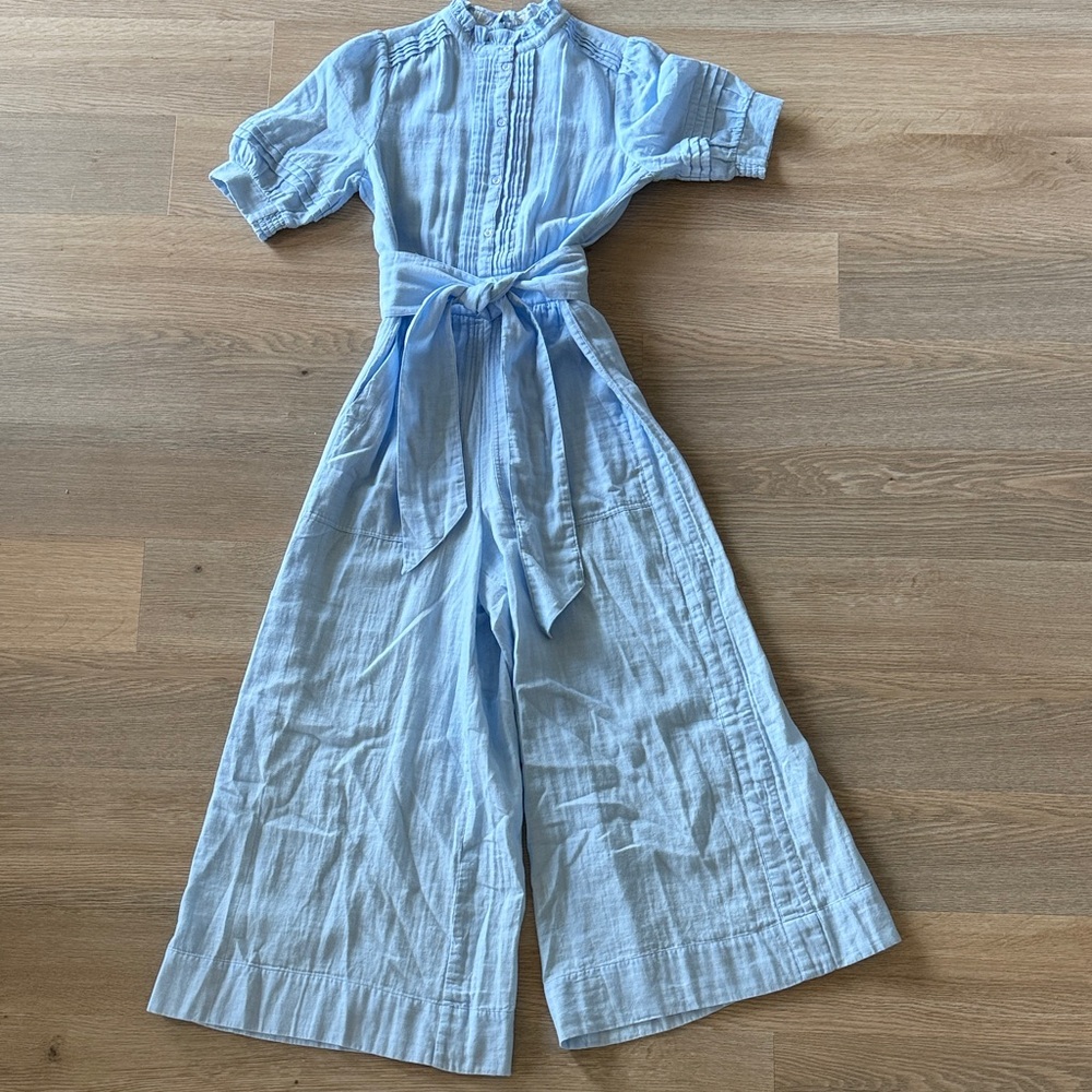 ME+EM Light Blue Jumpsuit with Waist Tie